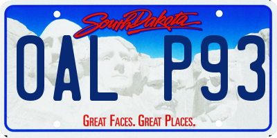 SD license plate 0ALP93
