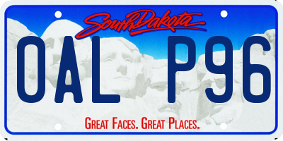 SD license plate 0ALP96