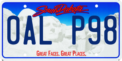 SD license plate 0ALP98