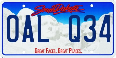 SD license plate 0ALQ34