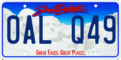 SD license plate 0ALQ49
