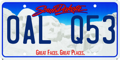 SD license plate 0ALQ53