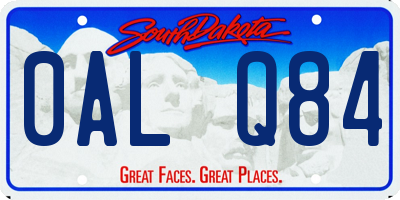 SD license plate 0ALQ84