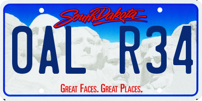 SD license plate 0ALR34