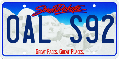 SD license plate 0ALS92