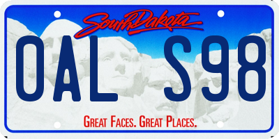 SD license plate 0ALS98