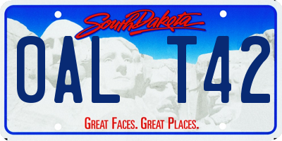 SD license plate 0ALT42