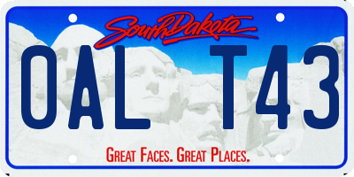 SD license plate 0ALT43