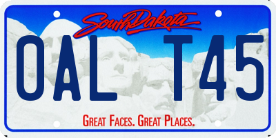 SD license plate 0ALT45