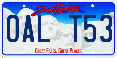 SD license plate 0ALT53