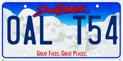 SD license plate 0ALT54