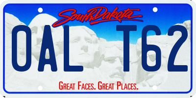 SD license plate 0ALT62