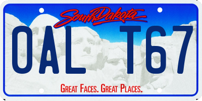 SD license plate 0ALT67