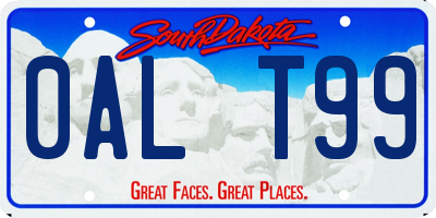 SD license plate 0ALT99