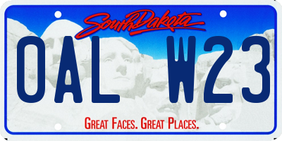 SD license plate 0ALW23