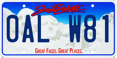 SD license plate 0ALW81