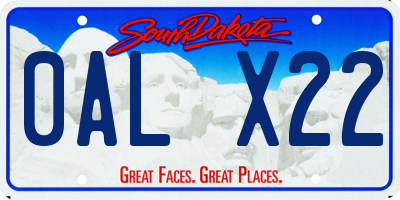 SD license plate 0ALX22