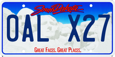 SD license plate 0ALX27