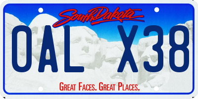 SD license plate 0ALX38