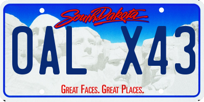 SD license plate 0ALX43