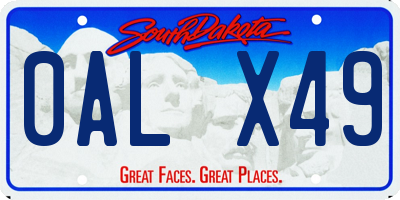 SD license plate 0ALX49