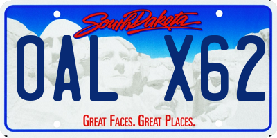 SD license plate 0ALX62