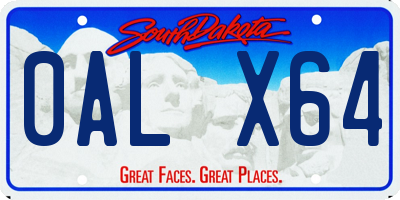 SD license plate 0ALX64