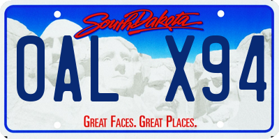 SD license plate 0ALX94