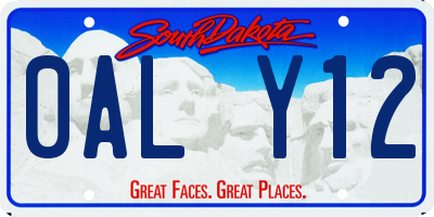 SD license plate 0ALY12