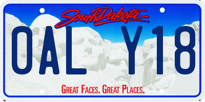 SD license plate 0ALY18