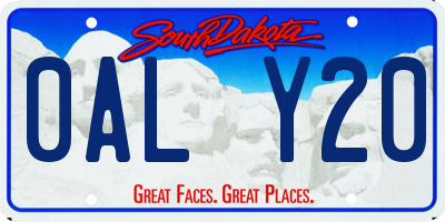 SD license plate 0ALY20