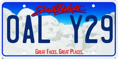 SD license plate 0ALY29