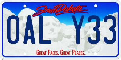 SD license plate 0ALY33