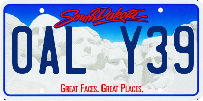 SD license plate 0ALY39