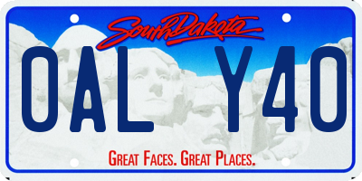 SD license plate 0ALY40