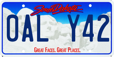 SD license plate 0ALY42