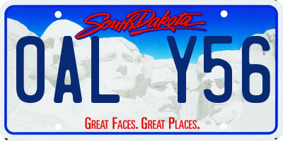 SD license plate 0ALY56