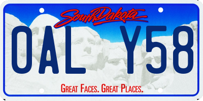 SD license plate 0ALY58