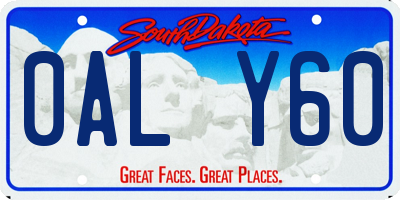 SD license plate 0ALY60