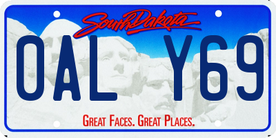 SD license plate 0ALY69