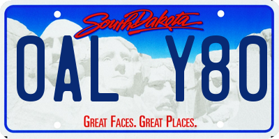 SD license plate 0ALY80