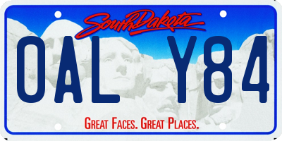 SD license plate 0ALY84