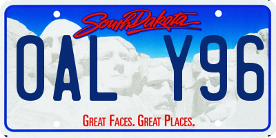 SD license plate 0ALY96