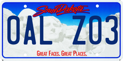 SD license plate 0ALZ03