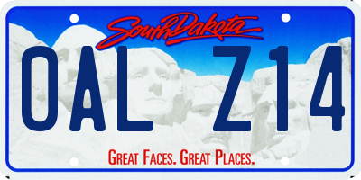 SD license plate 0ALZ14