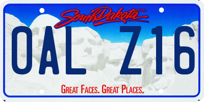 SD license plate 0ALZ16