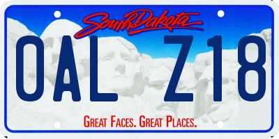SD license plate 0ALZ18