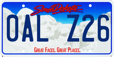 SD license plate 0ALZ26