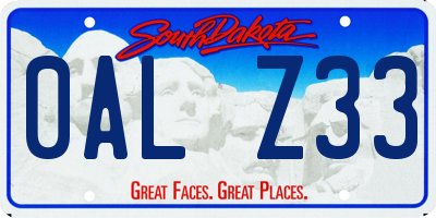 SD license plate 0ALZ33