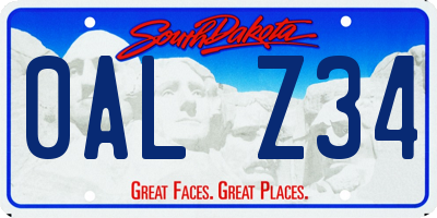 SD license plate 0ALZ34